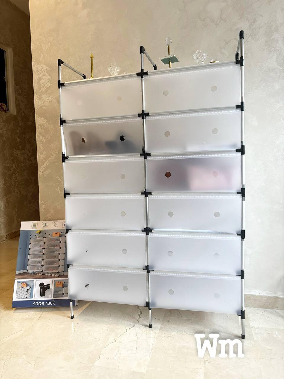 حامل الأحذية بسبع طوابق بجهتين المحافظ على الرائحة