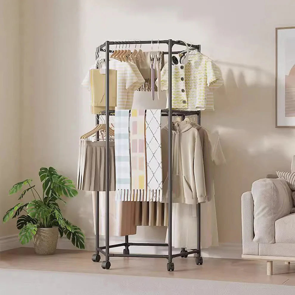 حامل ملابس دائري متحرك بعدة طبقات