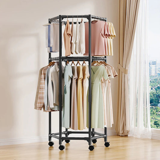 حامل ملابس دائري متحرك بعدة طبقات