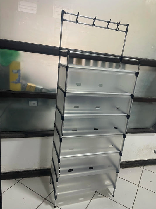 حامل الأحذية بسبع طوابق مع علاقة أكسسورات المحافظ على الرائحة